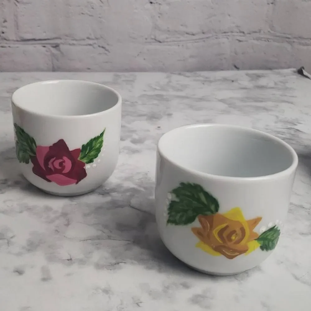 Pink and Yellow Floral Tea‎ Set by Pier One Imports